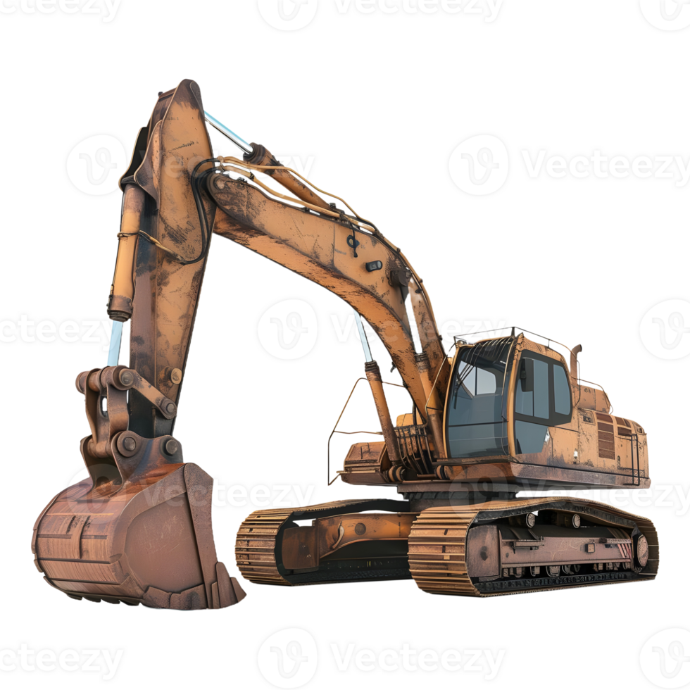 AI generated Yellow Excavator on Transparent background - Ai Generated png