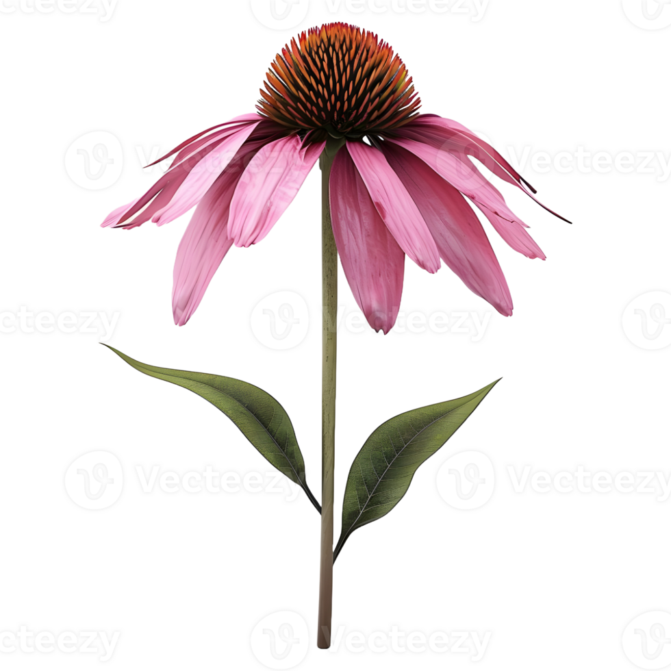 AI generated Coneflower on Transparent background - Ai Generated png