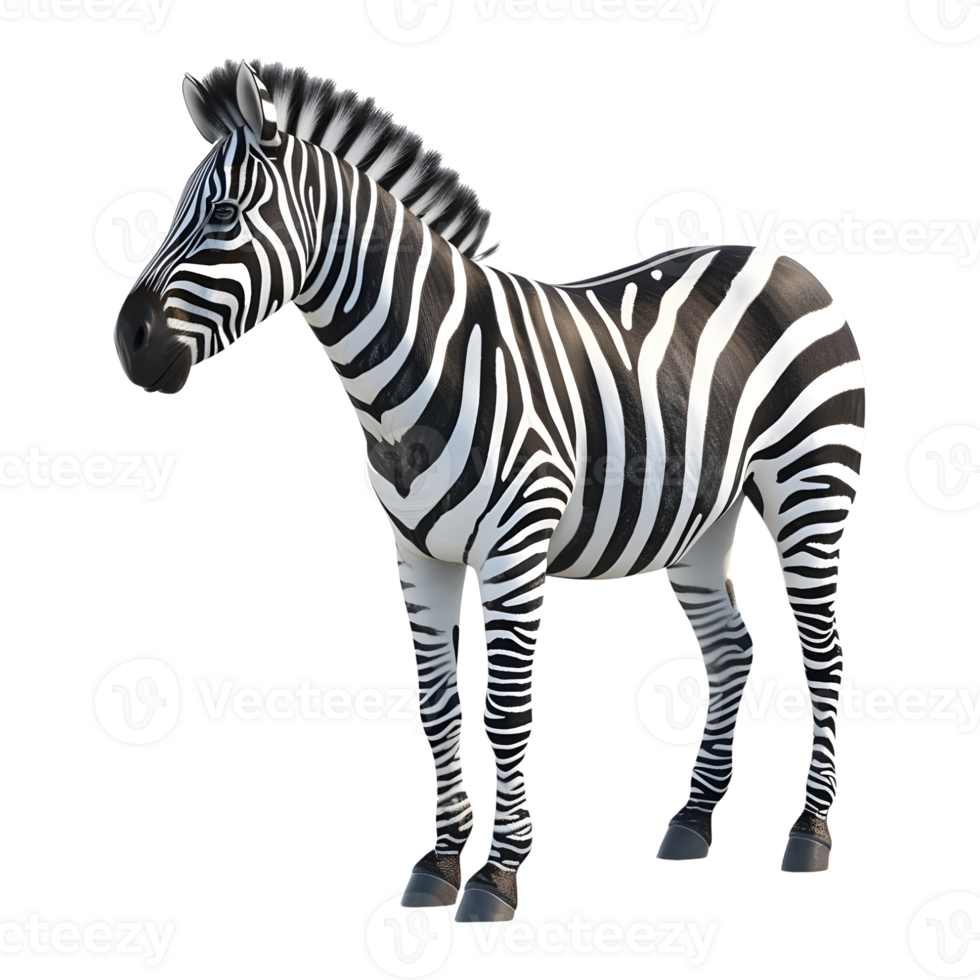 AI generated Zebra Standing Box on Transparent background - Ai Generated png