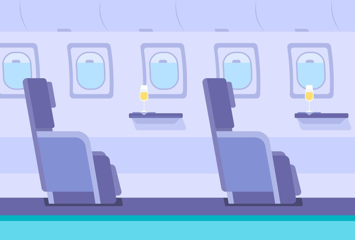 Cartoon Color Plane Interior Inside .Vector vector