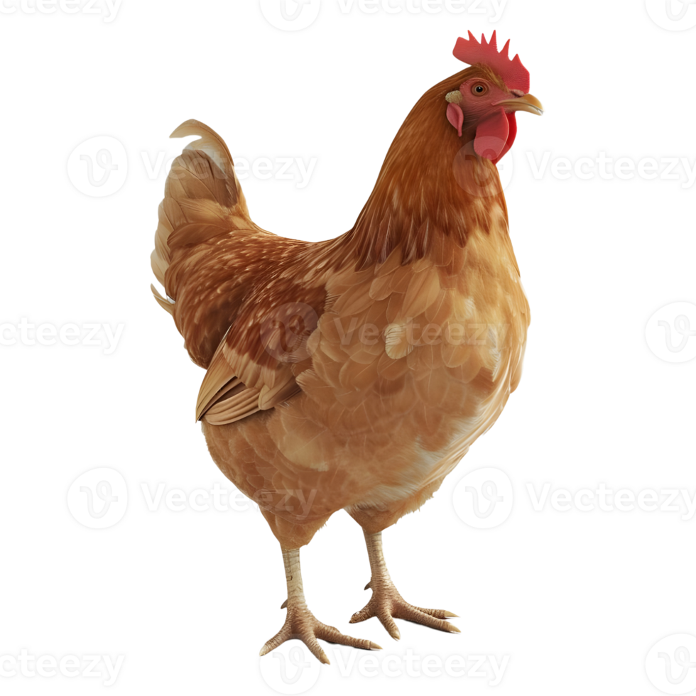 AI generated Chicken Standing on Transparent background - Ai Generated png