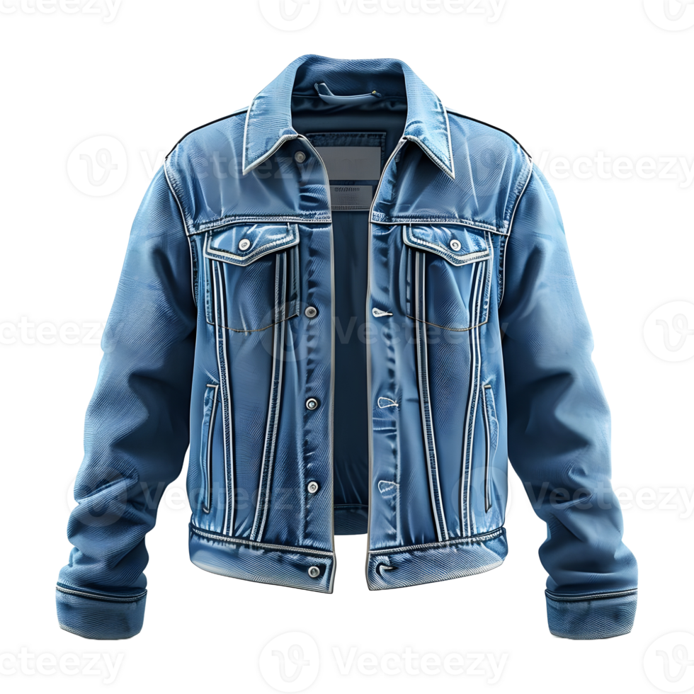 AI generated Winter Denim Jacket on Transparent background - Ai Generated png