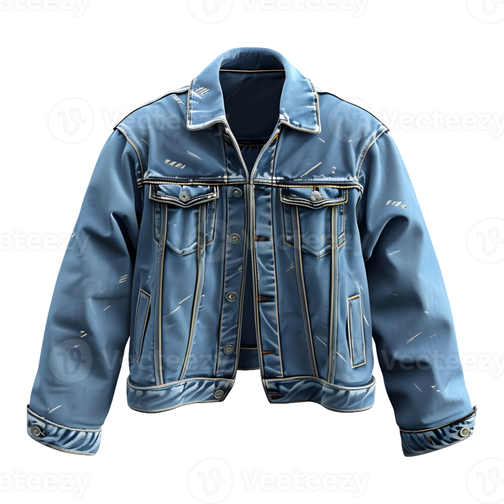AI generated Winter Denim Jacket on Transparent background - Ai Generated png