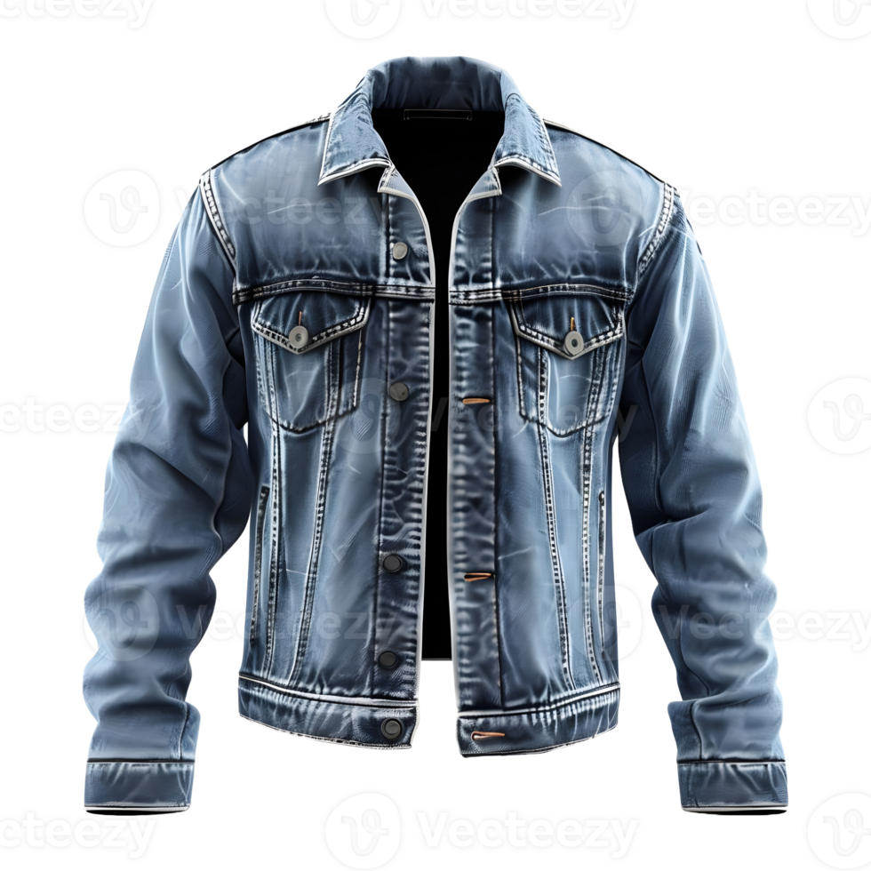 AI generated Winter Denim Jacket on Transparent background - Ai Generated png