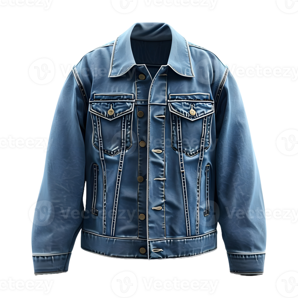 AI generated Winter Denim Jacket on Transparent background - Ai Generated png