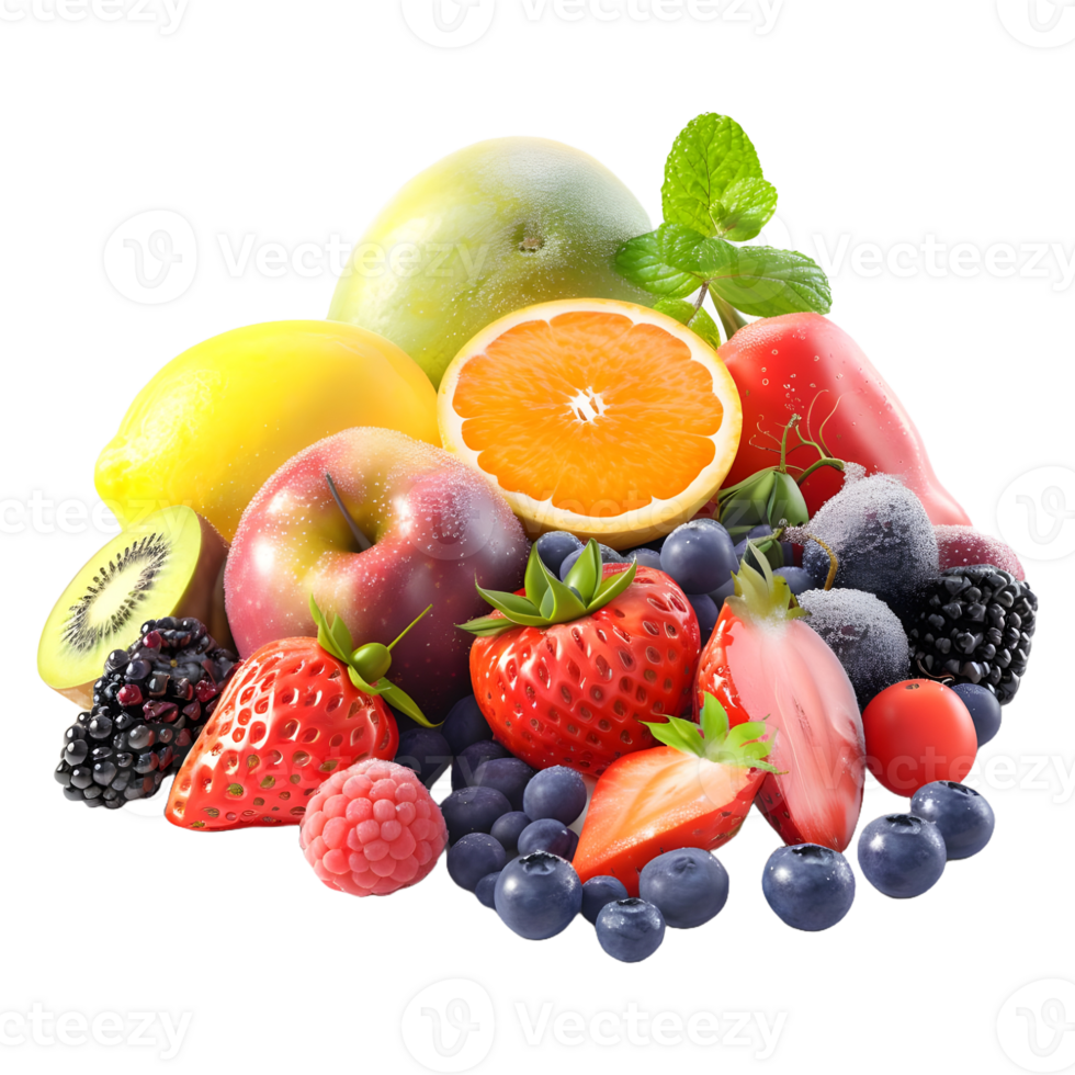 AI generated Mix Fruits on Transparent background - Ai Generated png