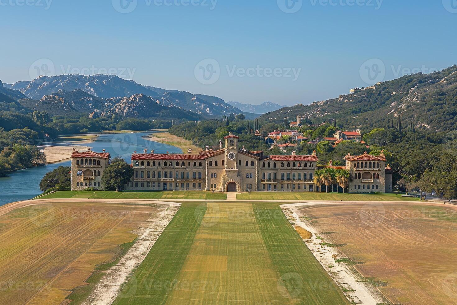 AI generated Spectacular aerial view from a drone professional photography photo