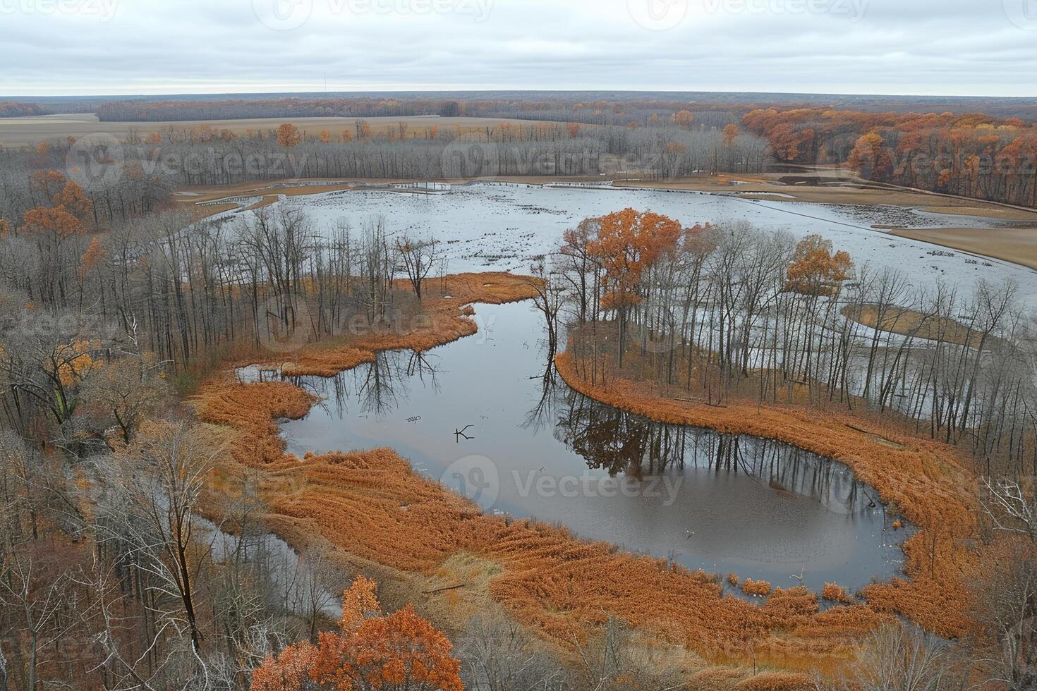 AI generated Spectacular aerial view from a drone professional photography photo