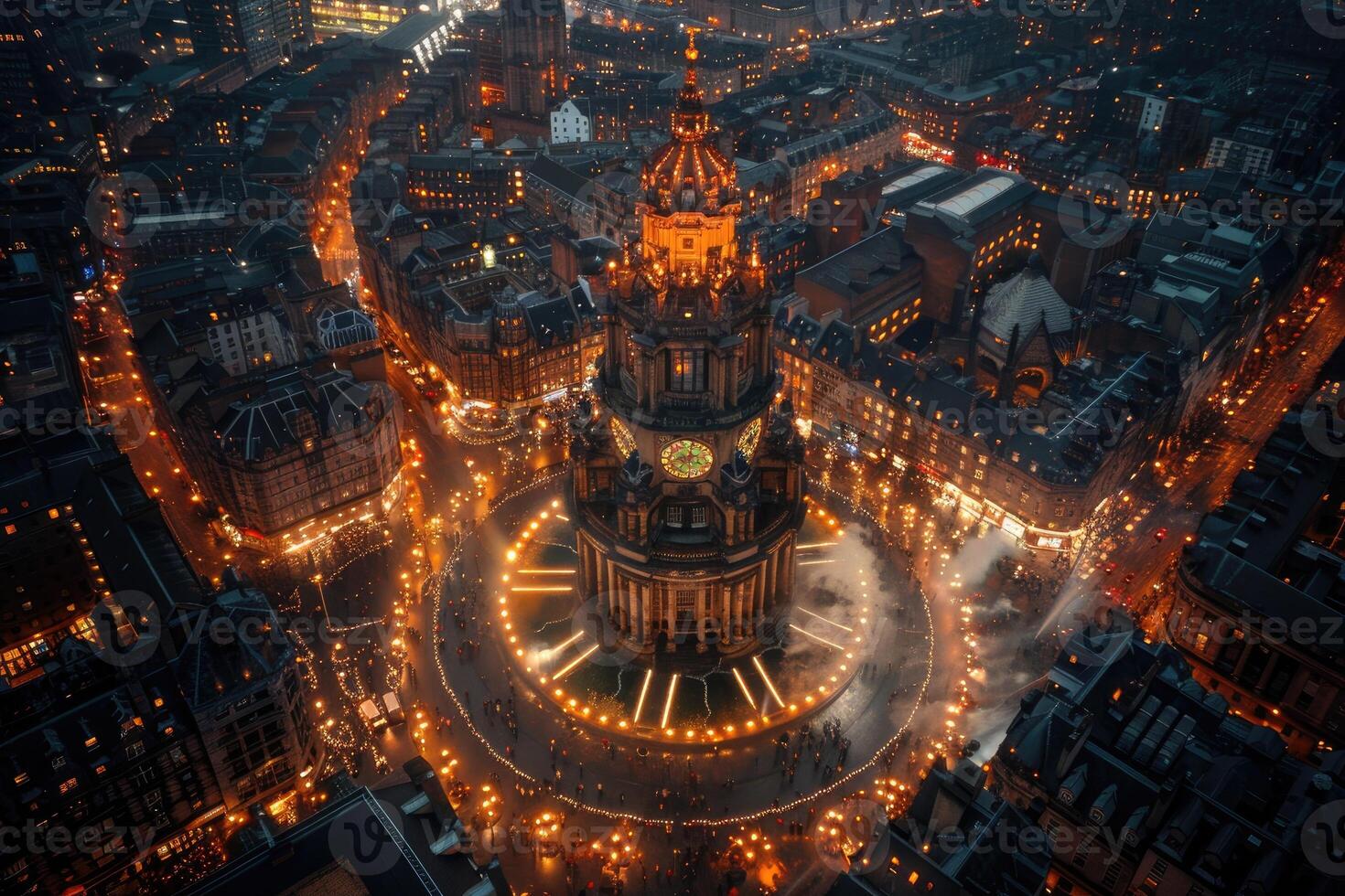 AI generated Spectacular aerial view from a drone professional photography photo