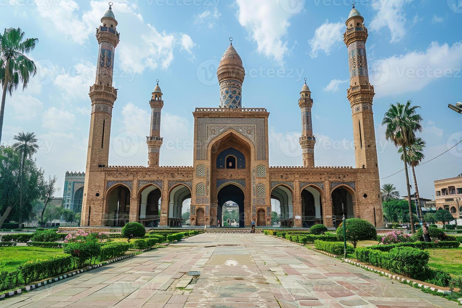 ai generado antecedentes concepto saludo tarjeta con tema relacionado a el Ramadán o eid fitr Mubarak foto