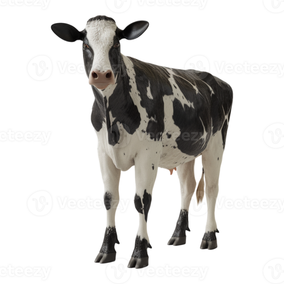 ai généré 3d le rendu de une vache sur transparent Contexte - ai généré png