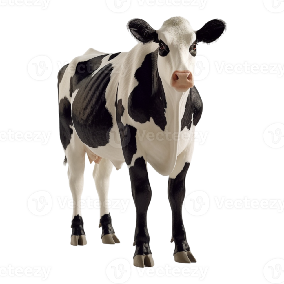 ai généré 3d le rendu de une vache sur transparent Contexte - ai généré png