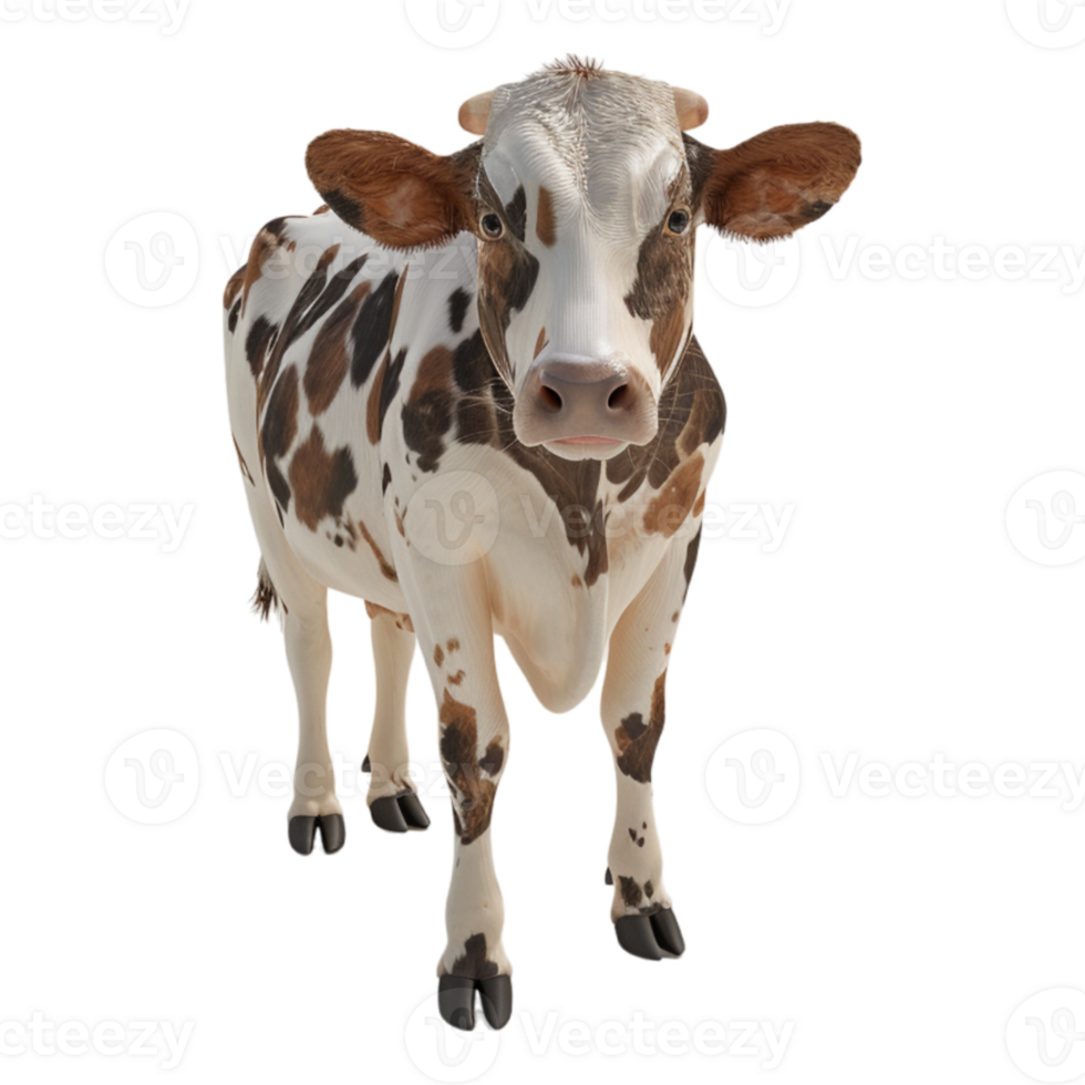 ai généré 3d le rendu de une vache sur transparent Contexte - ai généré png