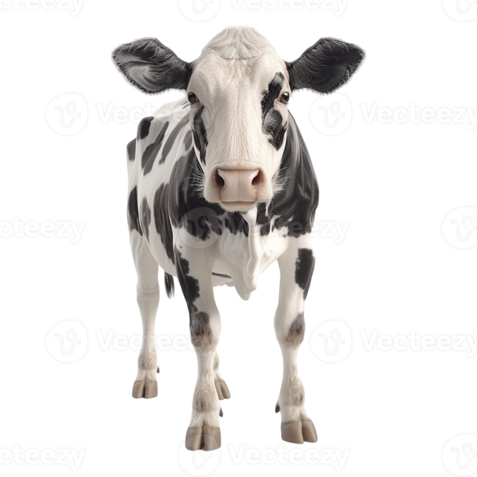 AI generated 3D Rendering of a Cow on Transparent Background - Ai Generated png