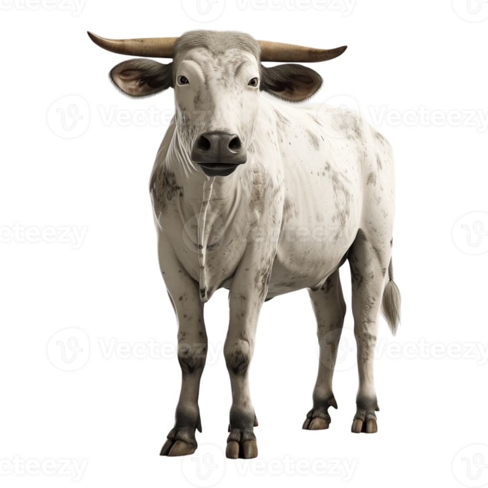 AI generated 3D Rendering of a Cow on Transparent Background - Ai Generated png
