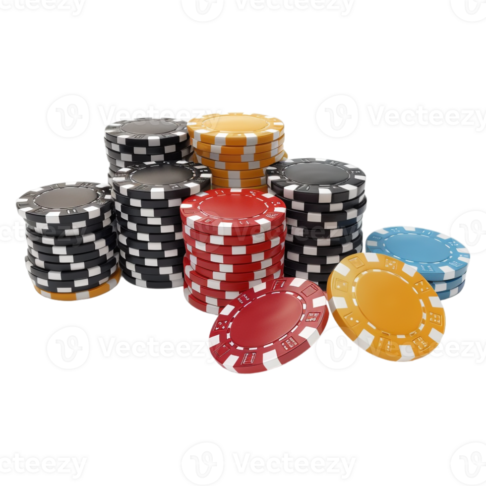 AI generated 3D Rendering of a Casino Chips on Transparent Background - Ai Generated png