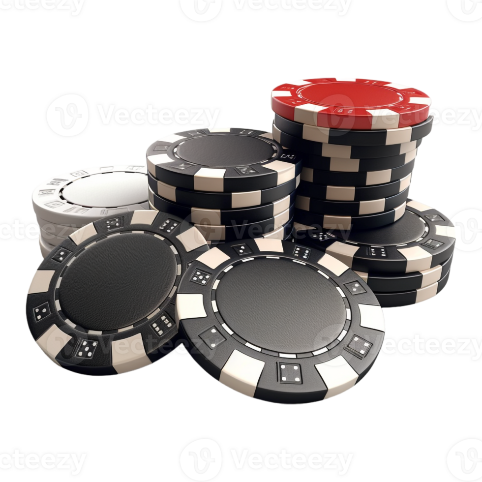 AI generated 3D Rendering of a Casino Chips on Transparent Background - Ai Generated png