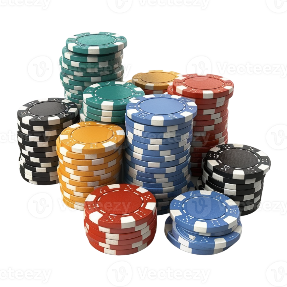 AI generated 3D Rendering of a Casino Chips on Transparent Background - Ai Generated png