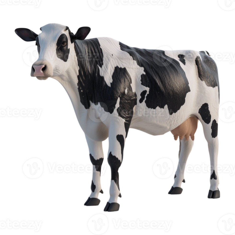 AI generated 3D Rendering of a Cow on Transparent Background - Ai Generated png
