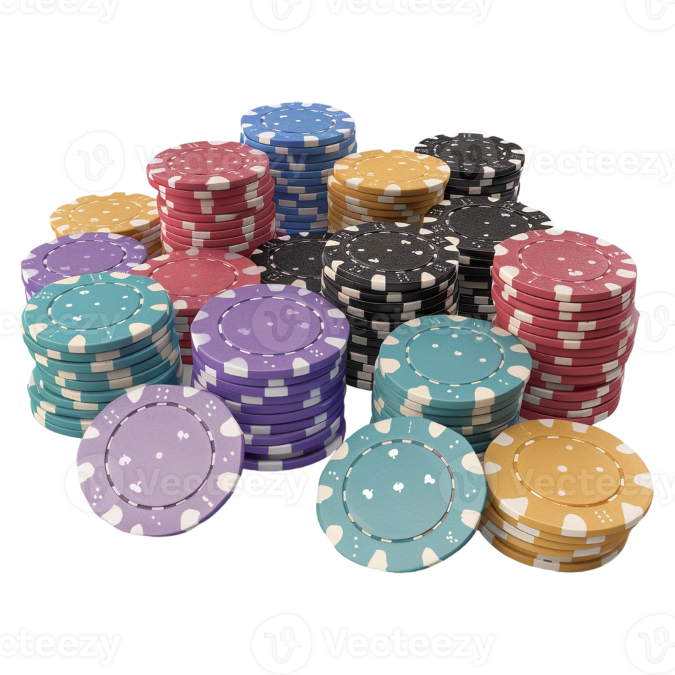 AI generated 3D Rendering of a Casino Chips on Transparent Background - Ai Generated png
