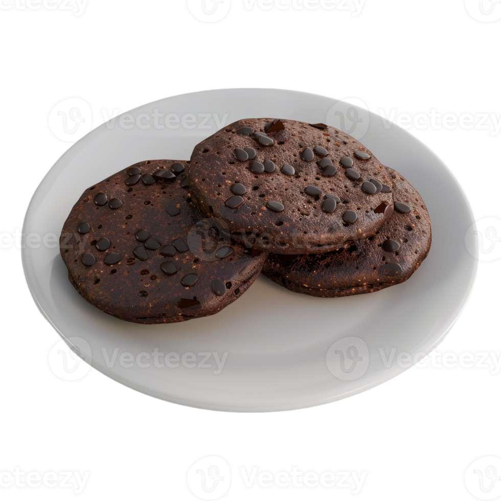 AI generated 3D Rendering of a Chocolate Chips on Transparent Background - Ai Generated png