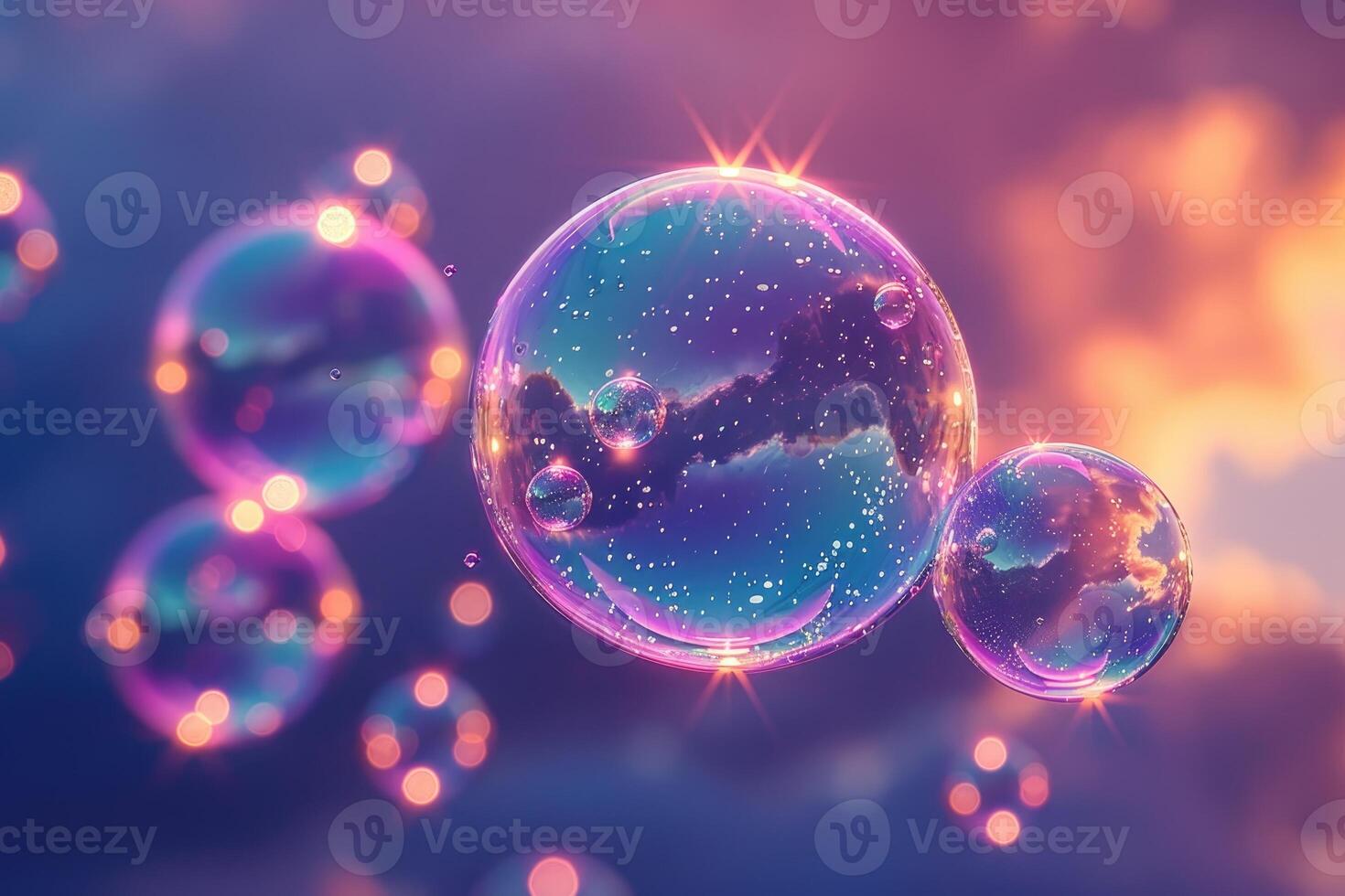AI generated Abstract water bubbles colorful background design images photo