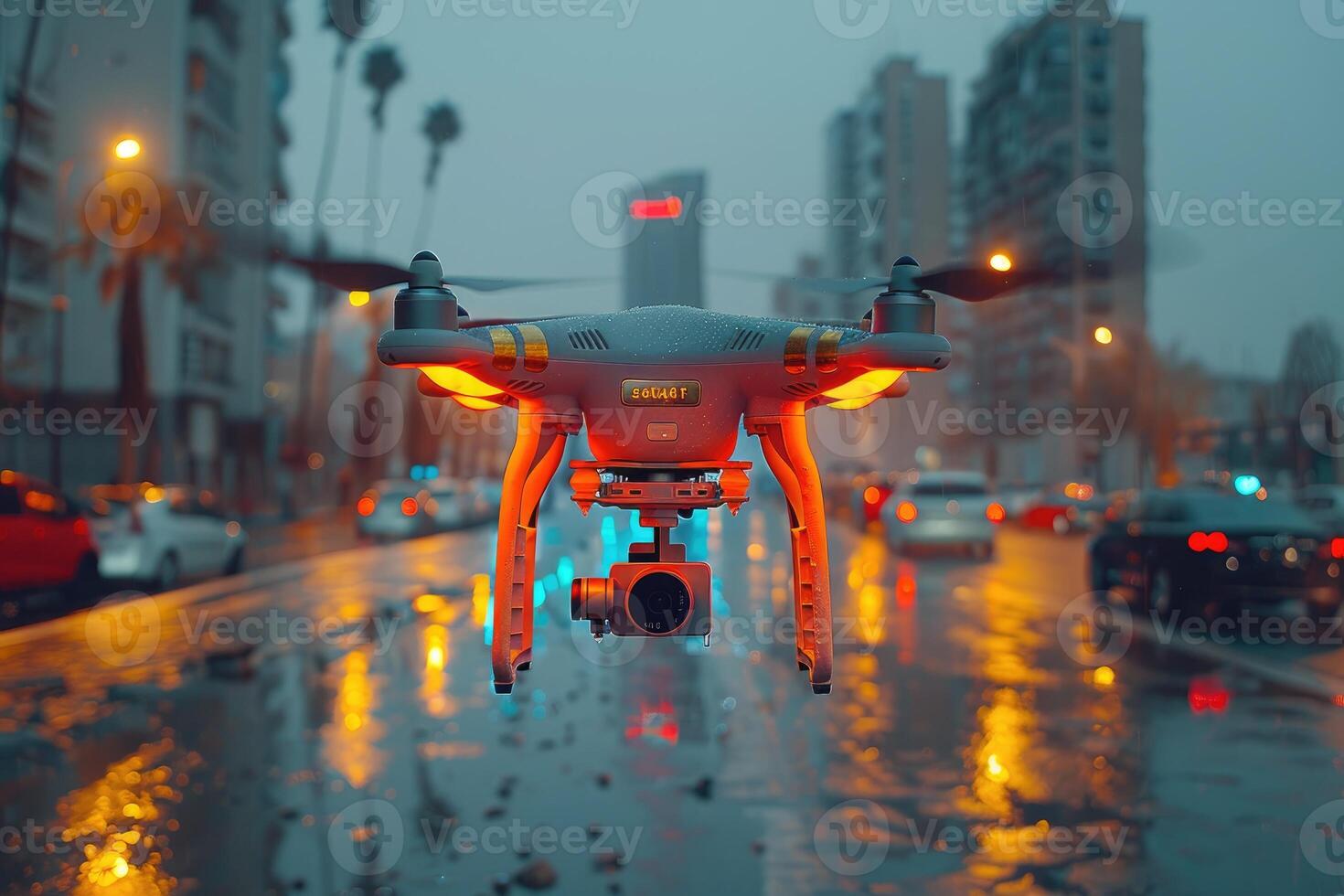 AI generated drone flying in the sky professional photography photo