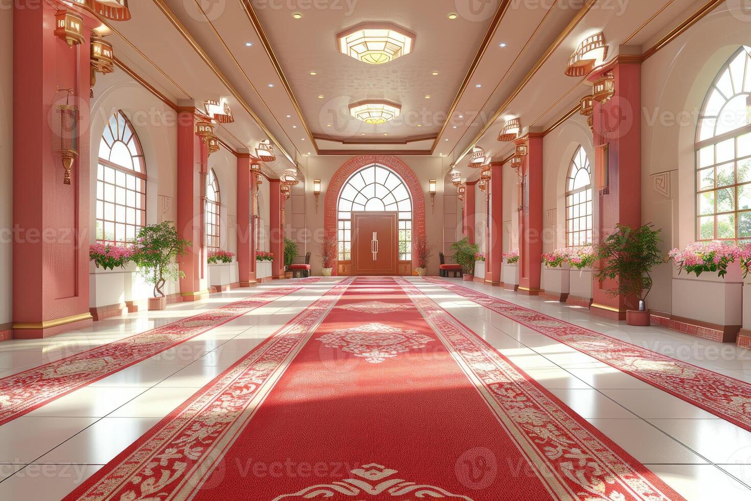 AI generated beautiful mosque against a pure serene and divine atmosphere professional photography photo