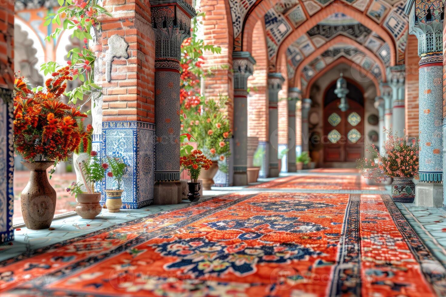 ai generado hermosa mezquita en contra un puro sereno y adivinar atmósfera profesional fotografía foto