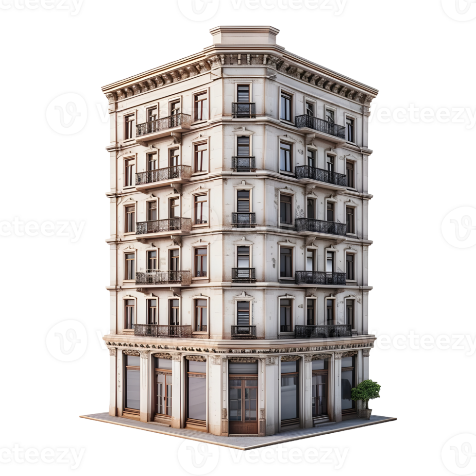 AI generated Residential Building on Transparent background - Ai Generated png