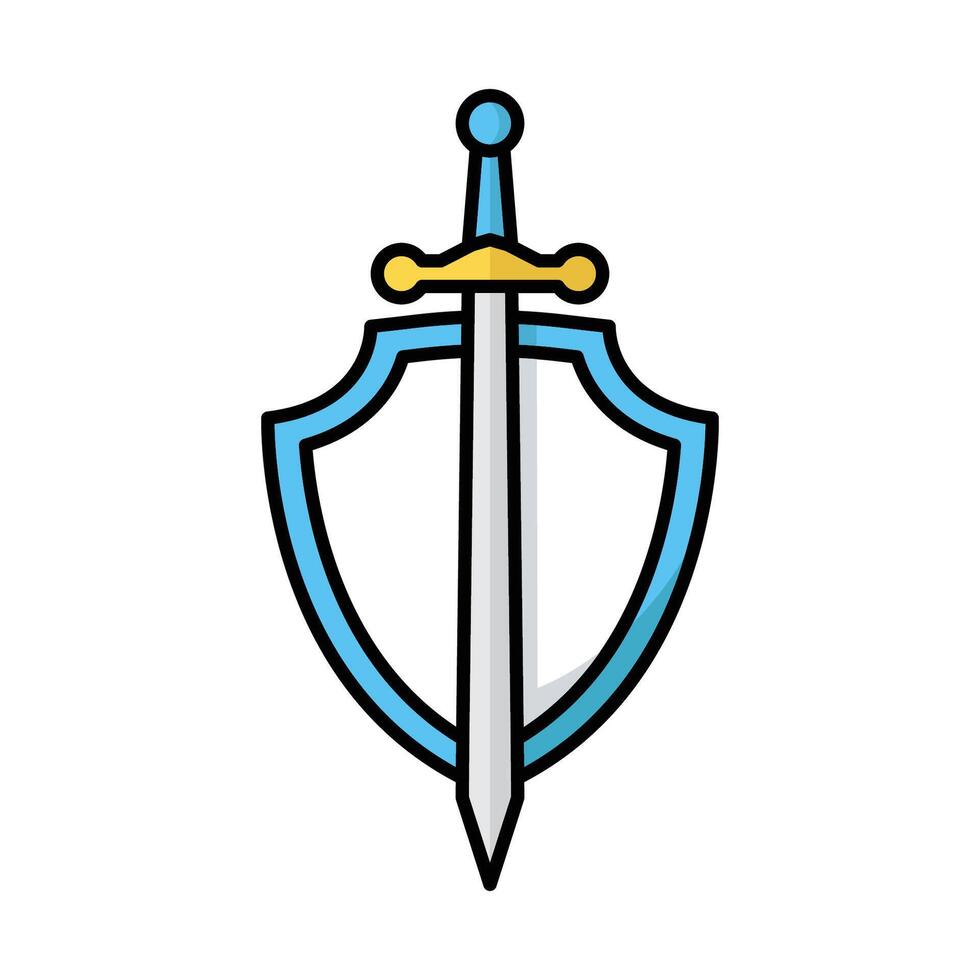 shield and sword icon vector design template in white background