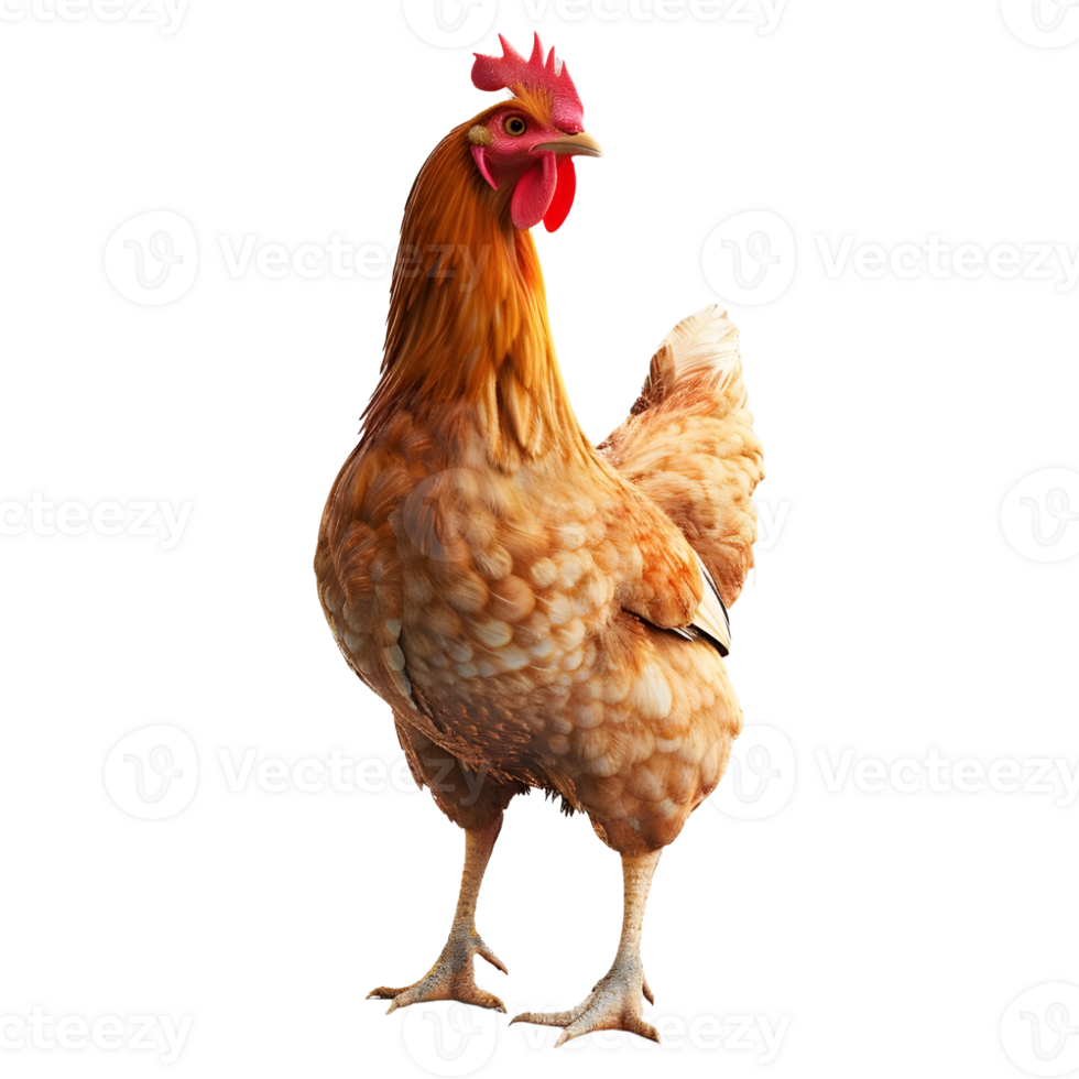AI generated Chicken Standing on Transparent background - Ai Generated png