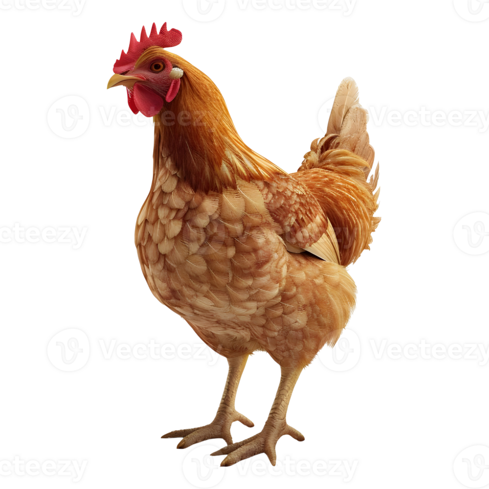 AI generated Chicken Standing on Transparent background - Ai Generated png
