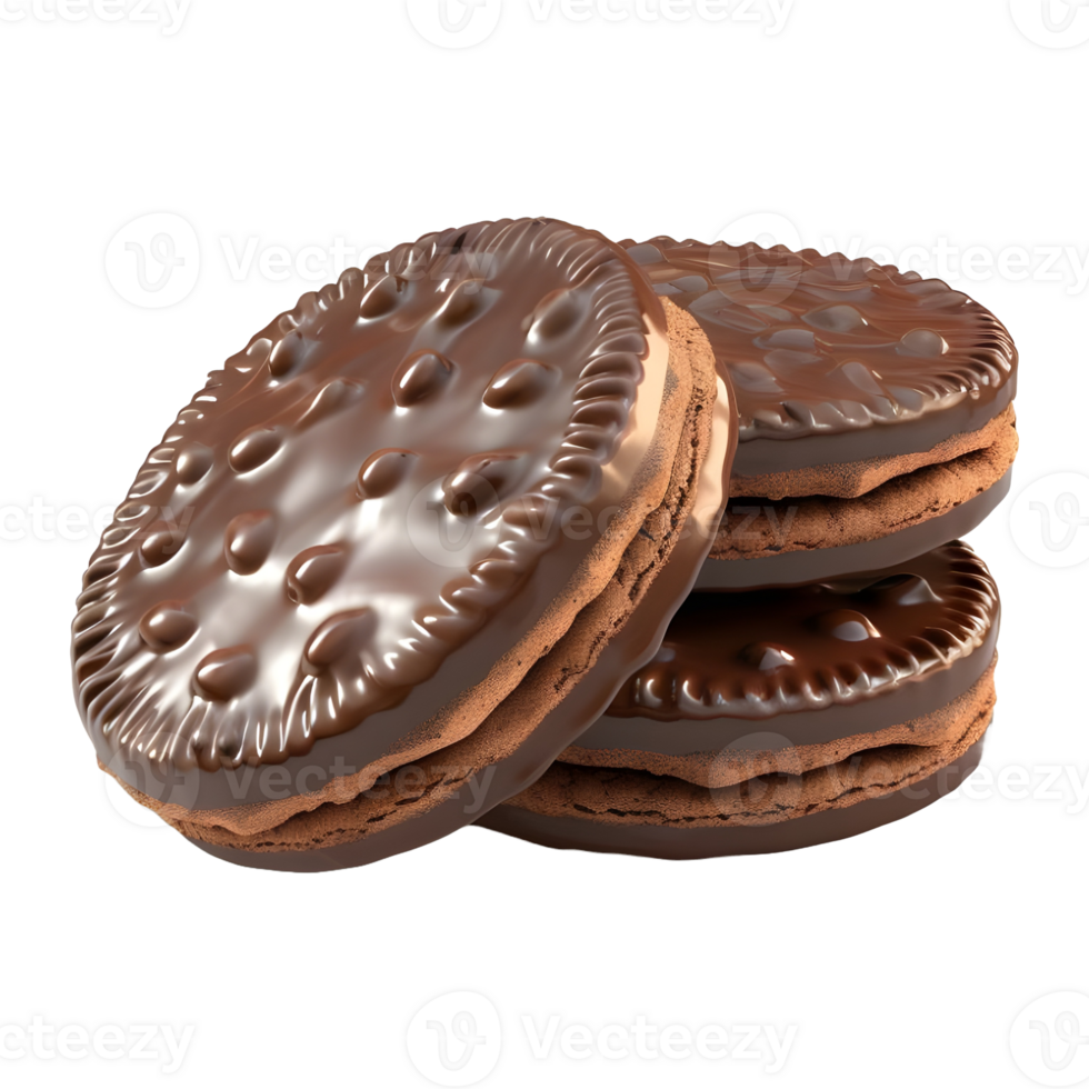 AI generated Chocolate Biscuit on Transparent background - Ai Generated png