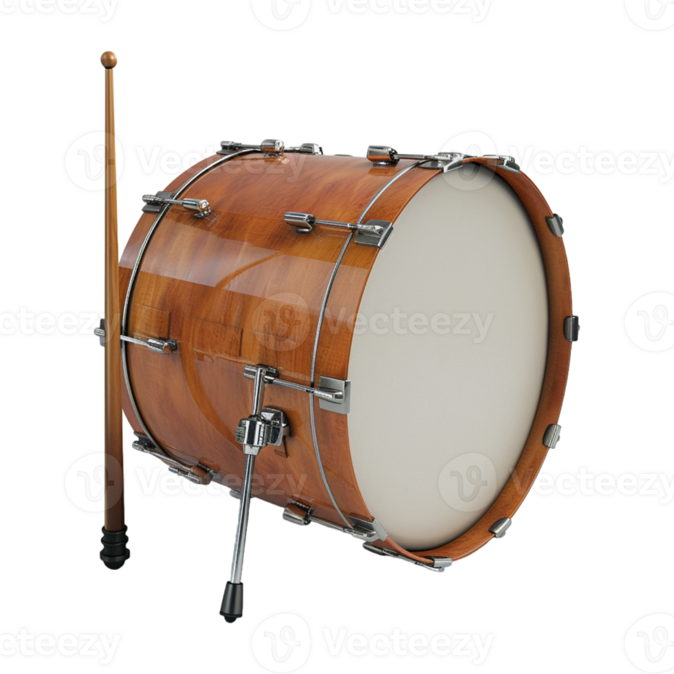 ai gerado 3d Renderização do uma banda tambor em transparente fundo - ai gerado png