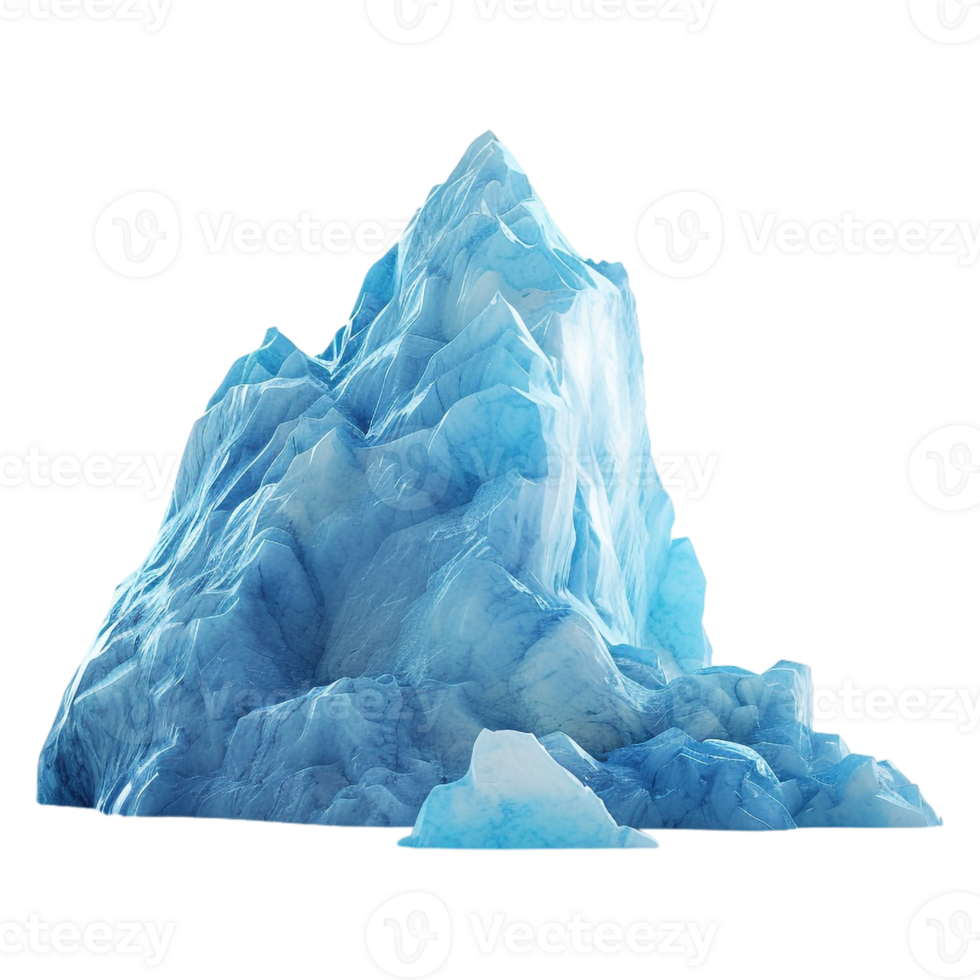 AI generated 3D Rendering of a Ice Burg on Transparent Background - Ai Generated png