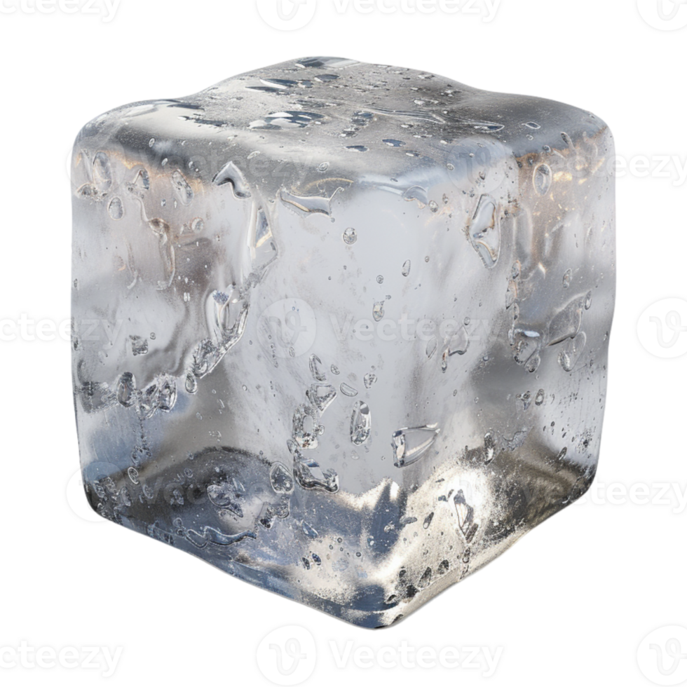 AI generated 3D Rendering of a Ice Cube on Transparent Background - Ai Generated png