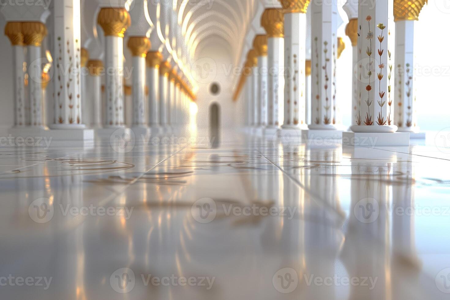 AI generated beautiful mosque against a pure serene and divine atmosphere professional photography photo