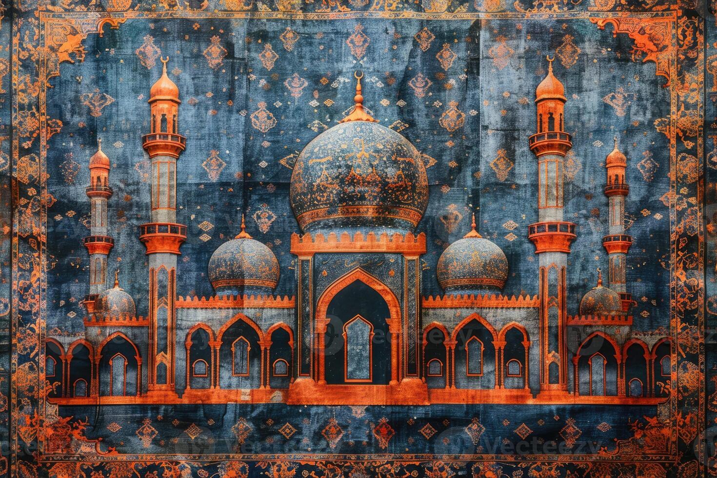 AI generated beautiful prayer mat islam design professional photography photo