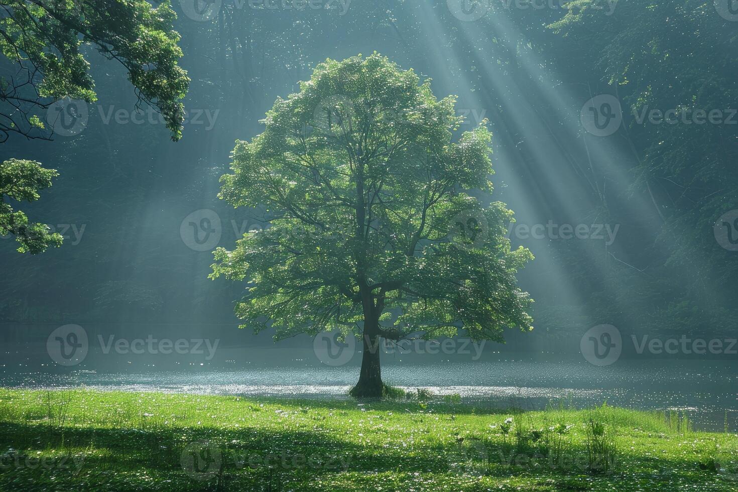 AI generated beautiful tropical jungle nature professional photography photo