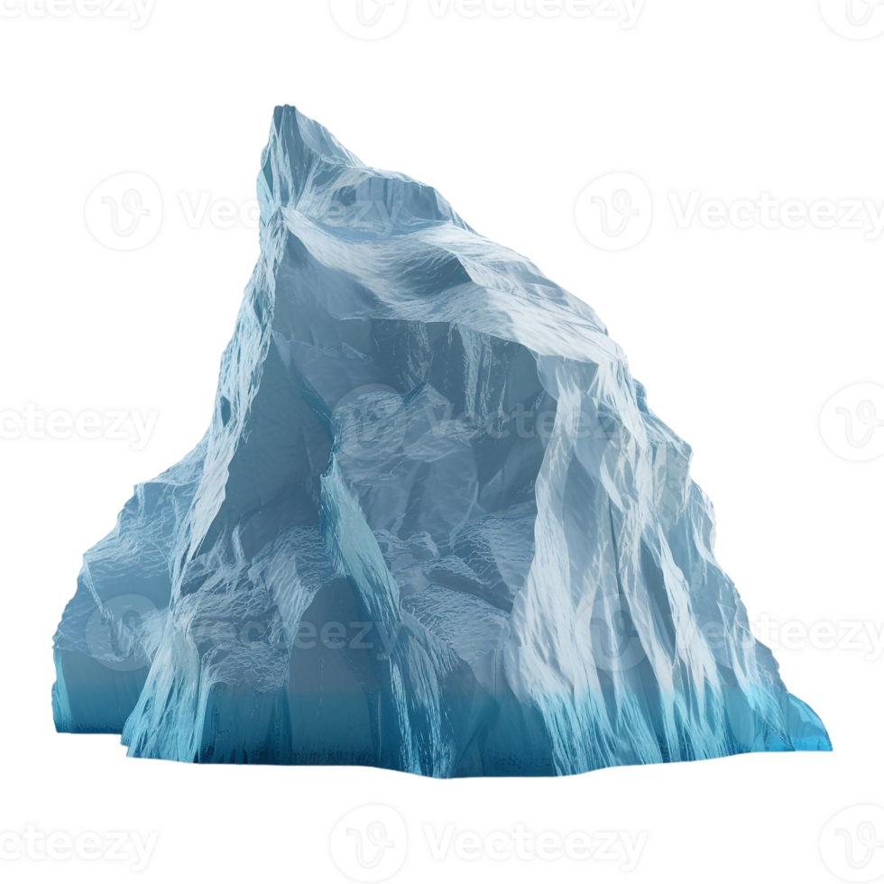 AI generated 3D Rendering of a Ice Burg on Transparent Background - Ai Generated png