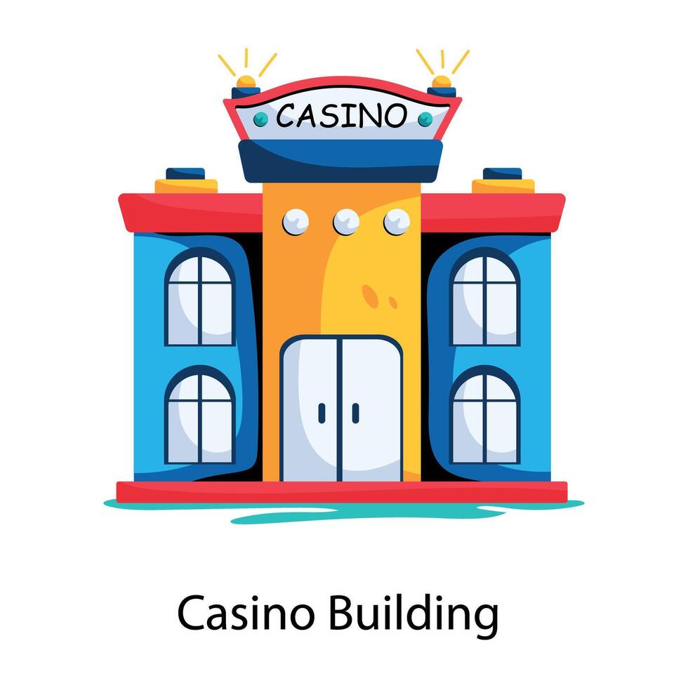Trendy Casino Building vector