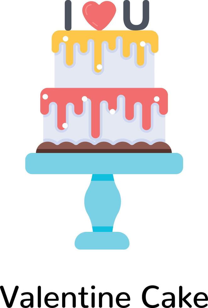 Trendy Valentine Cake vector