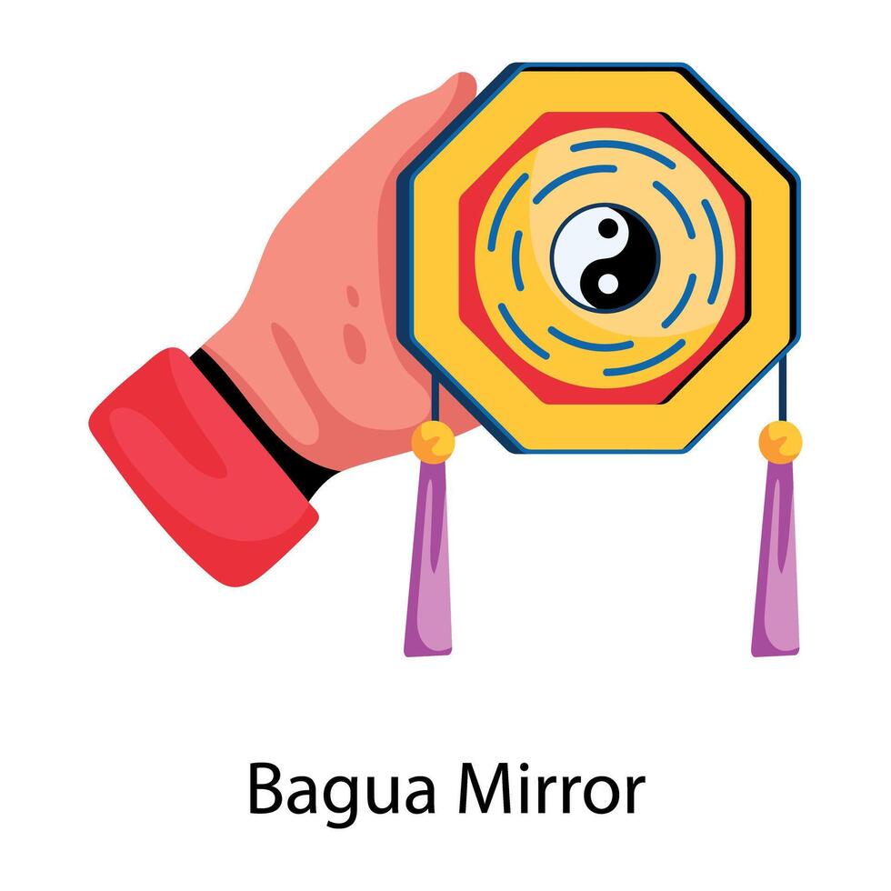 Trendy Bagua Mirror vector