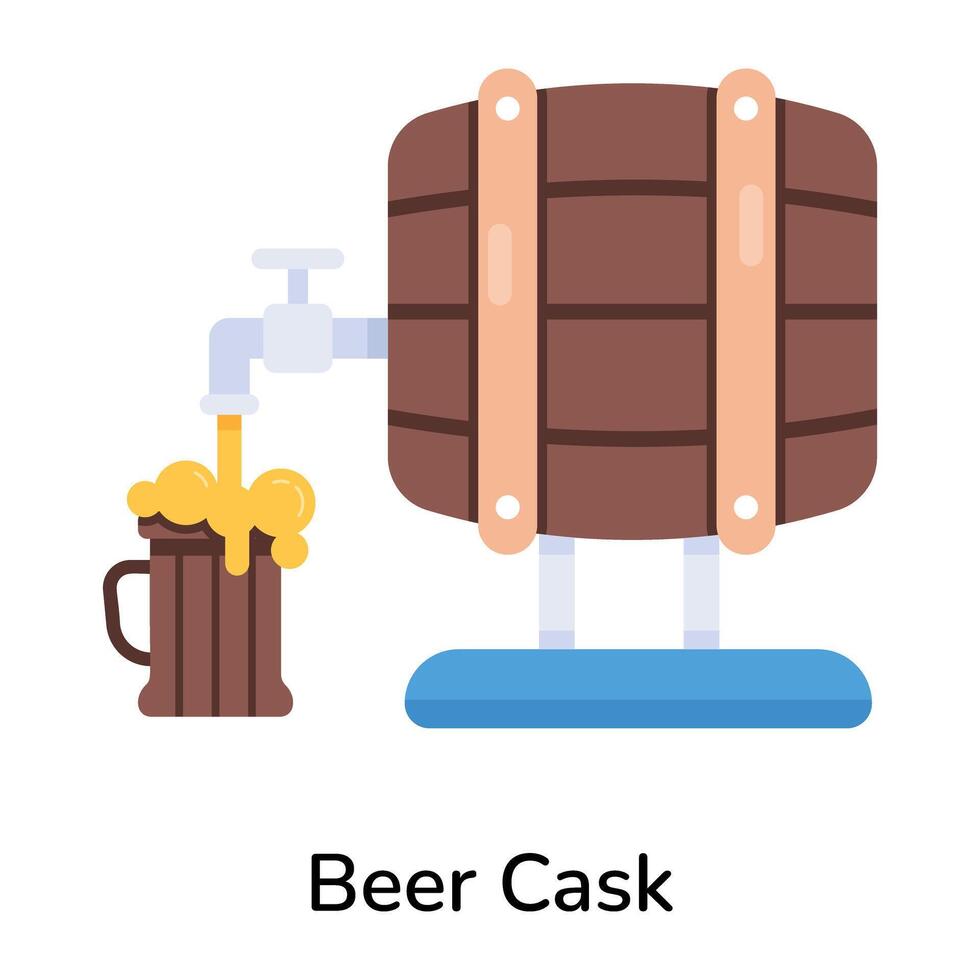 Trendy Beer Cask vector