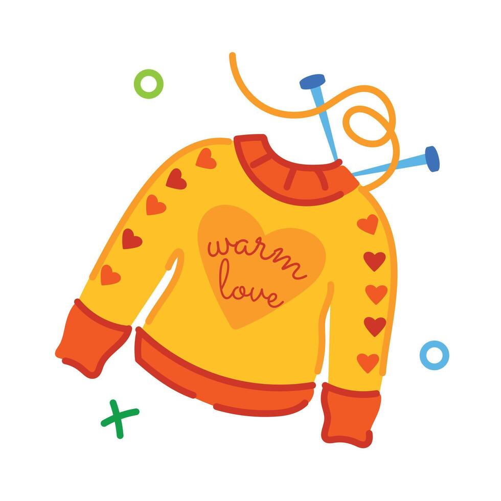 Trendy Knitting Sweater vector