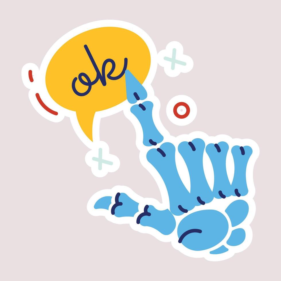 Trendy Skeleton Hand vector