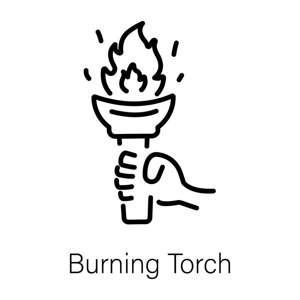 Trendy Burning Torch vector