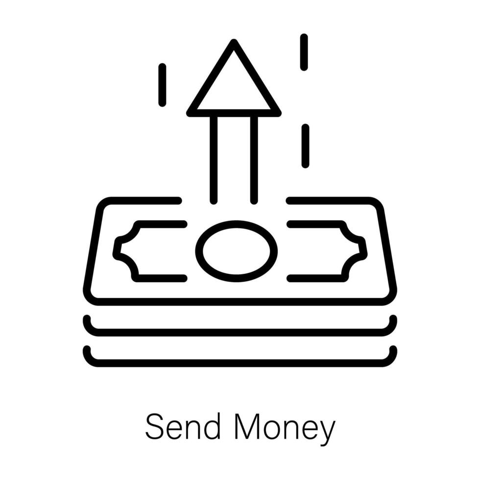 Trendy Send Money vector