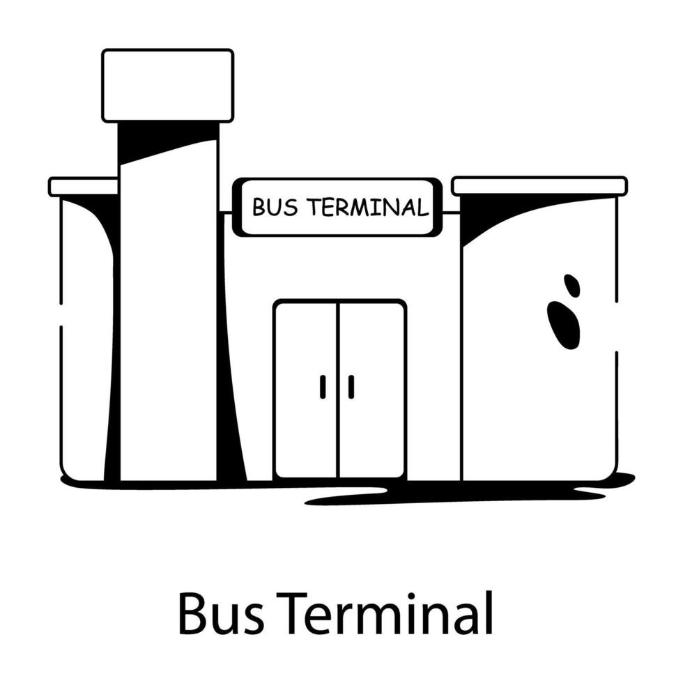 Trendy Bus Terminal vector